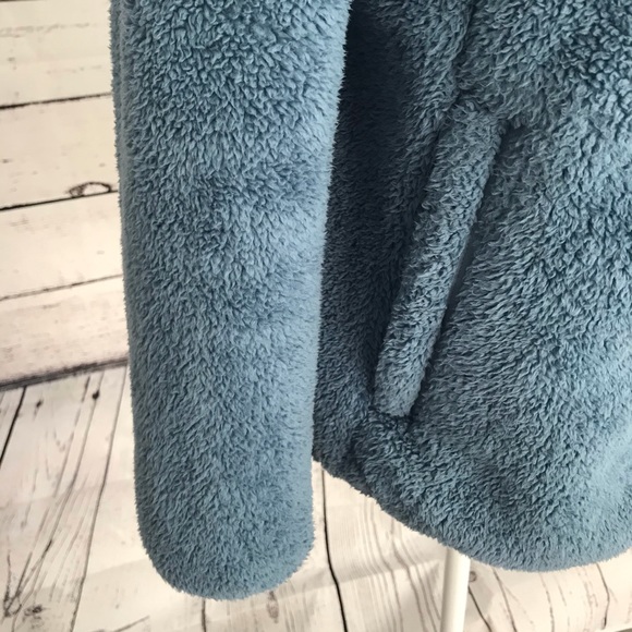 THE NORTH FACE Blue Warm Sherpa Fleece Full Zip Pockets Jacket - XL - Picture 2 of 8